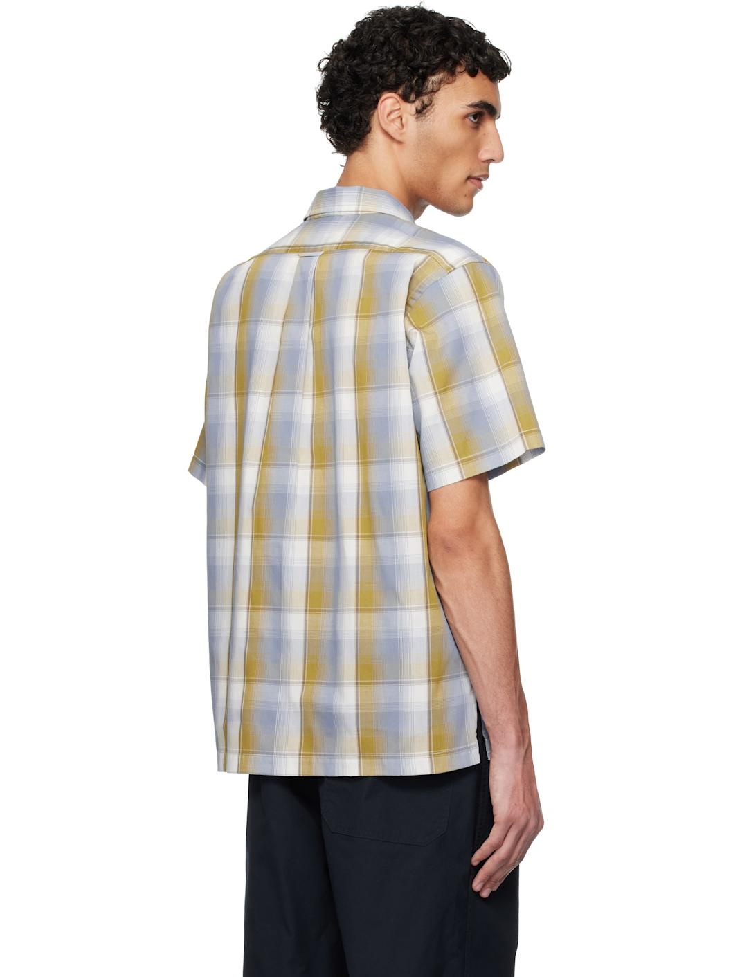 Yellow & Blue Open Collar Pique S/S Shirt - 3