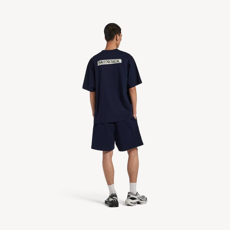 Men's Masking Tape Regular Fit Shorts in Navy 4