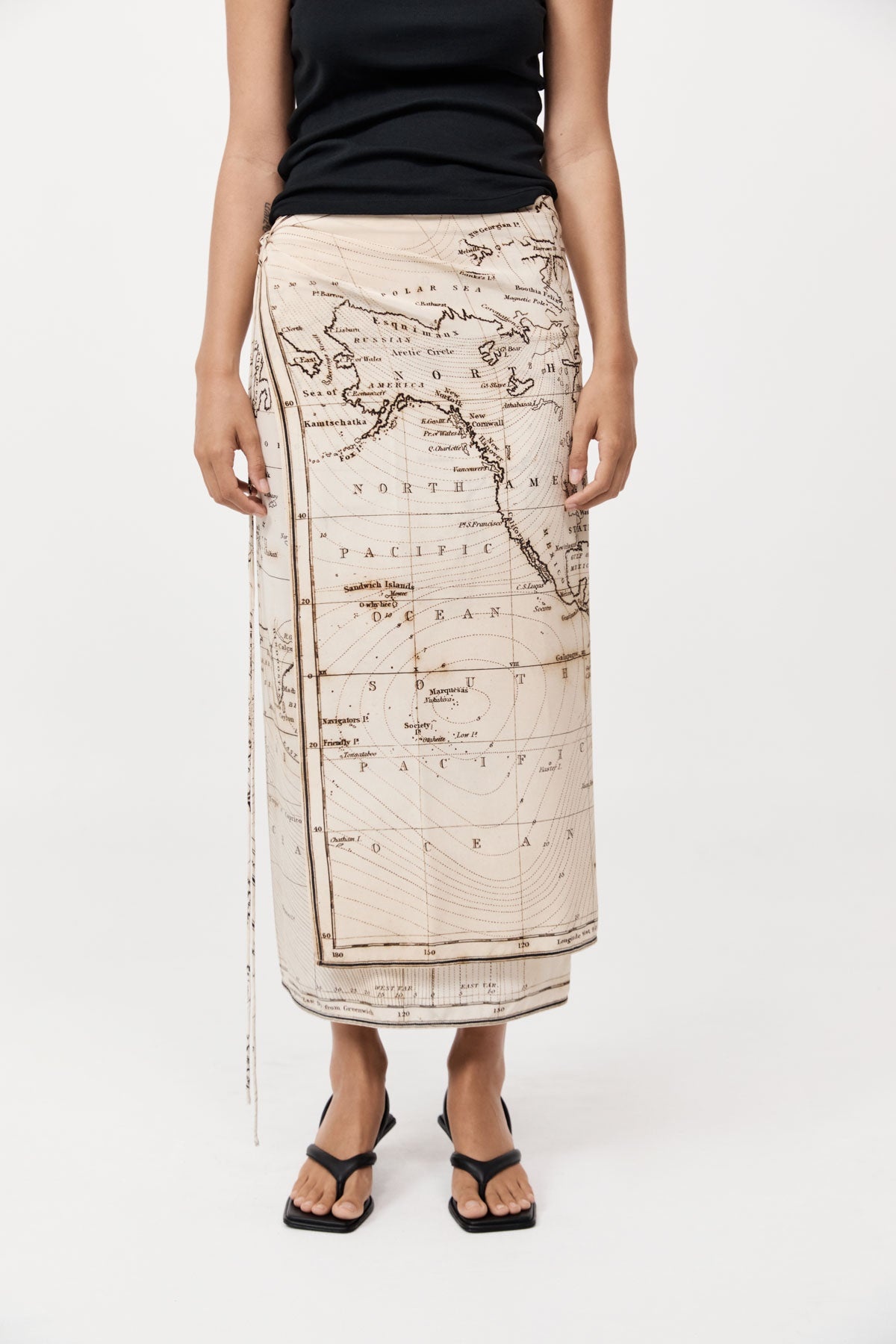Silk Wrap Tie Skirt - Atlas - 3