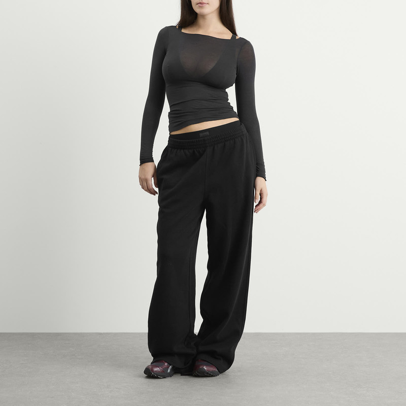 SKIMS SKIMS Sheer Modal Long Sleeve Wide Neck Top outlook