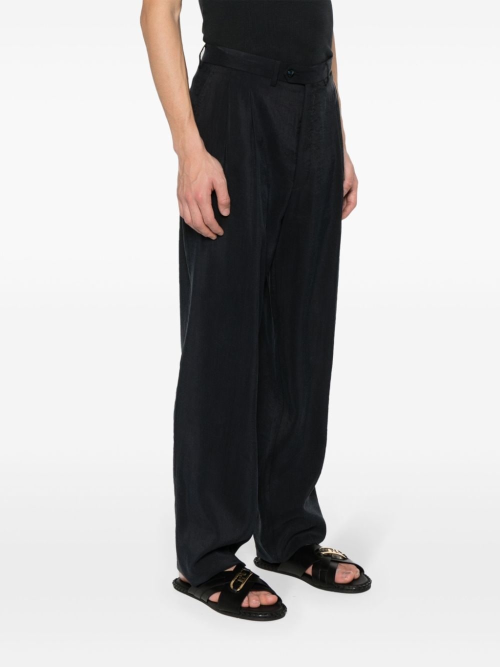 pleat-detail trousers - 3
