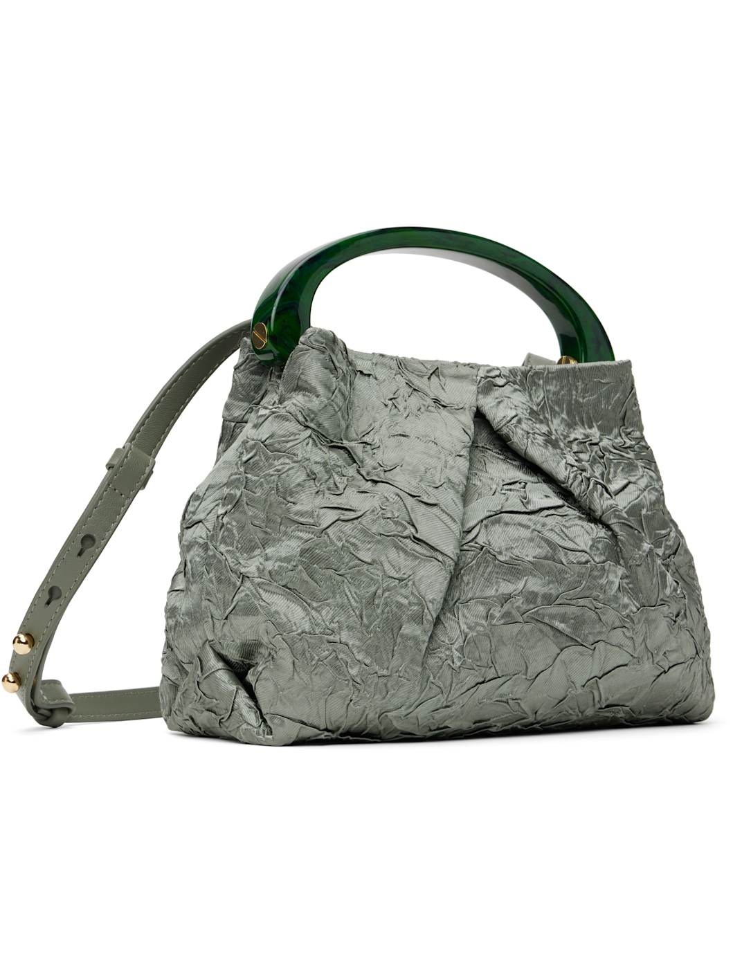 Green Small Folded Crushed Bag - 2