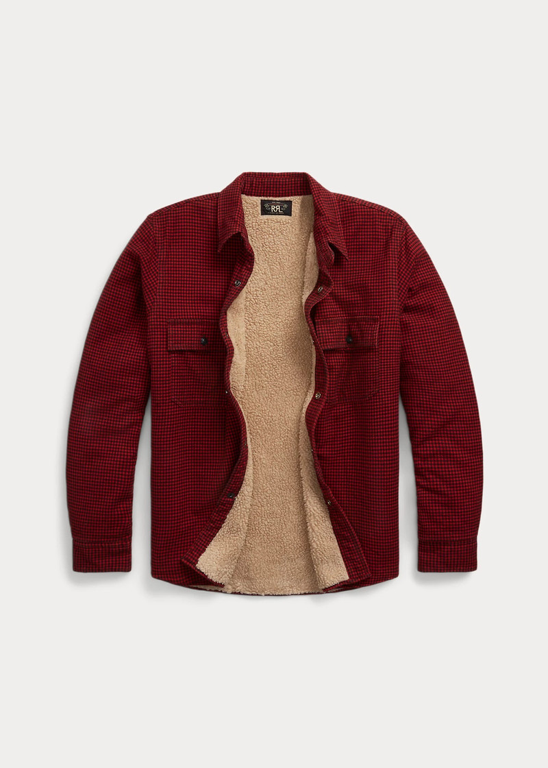 Fleece-Lined Checked Twill Overshirt 6