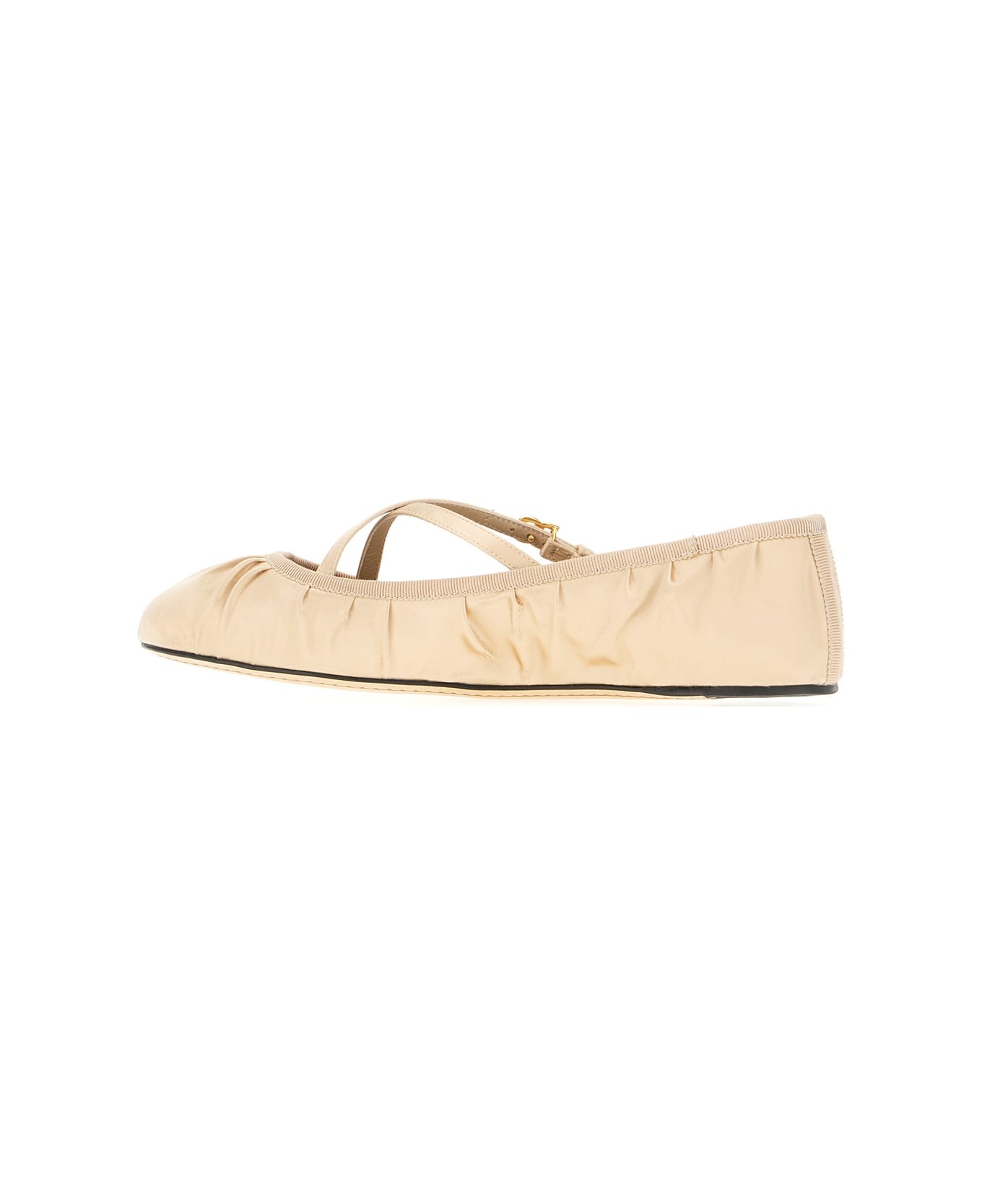 Cream Satin Vally Ballerinas - 3