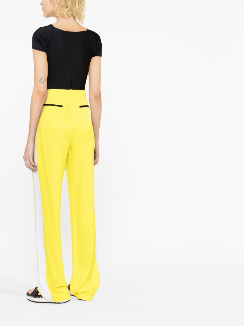 side-stripe wide-leg trousers - 3