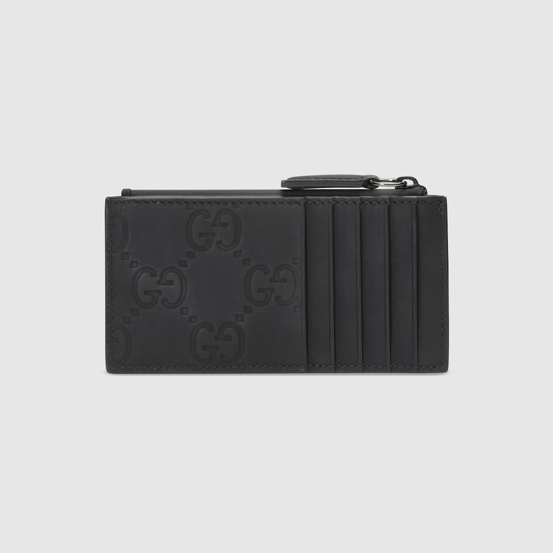 GG rubber-effect zip card case 4