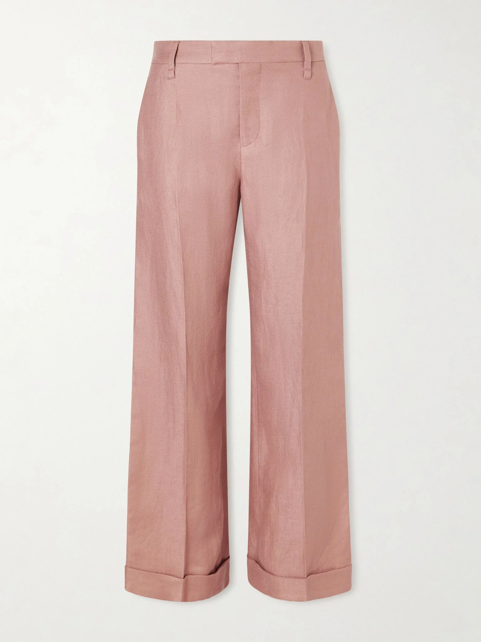 Linen wide-leg pants Pink - 1