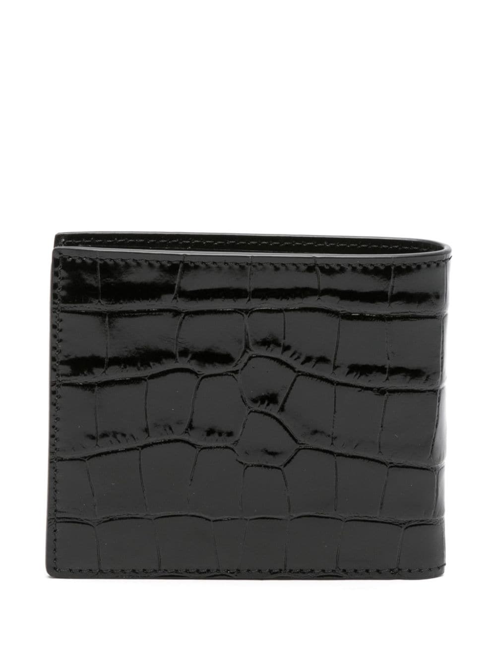 croc-effect glossy wallet - 2
