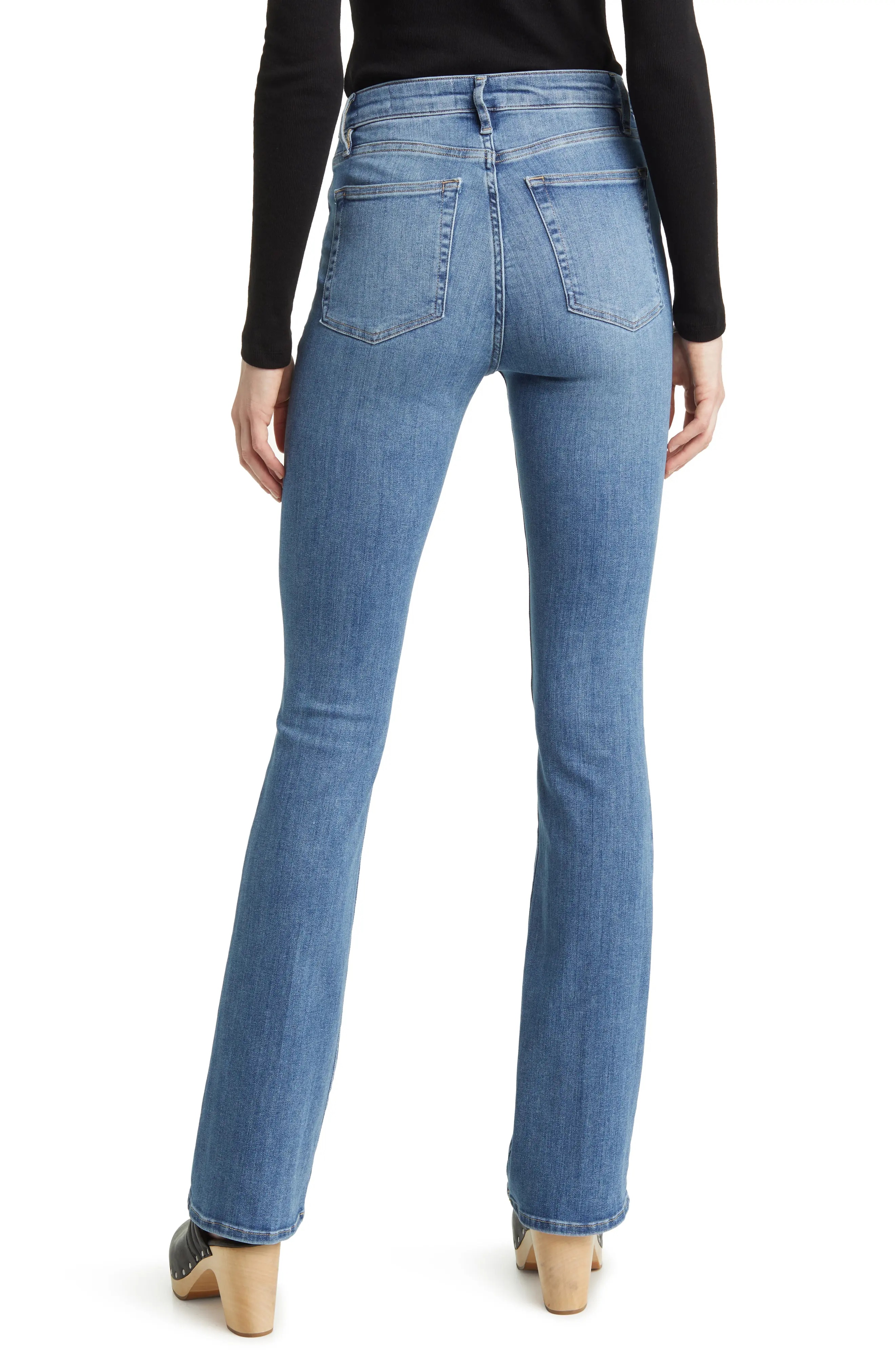 Super High Waist Mini Bootcut Jeans - 2