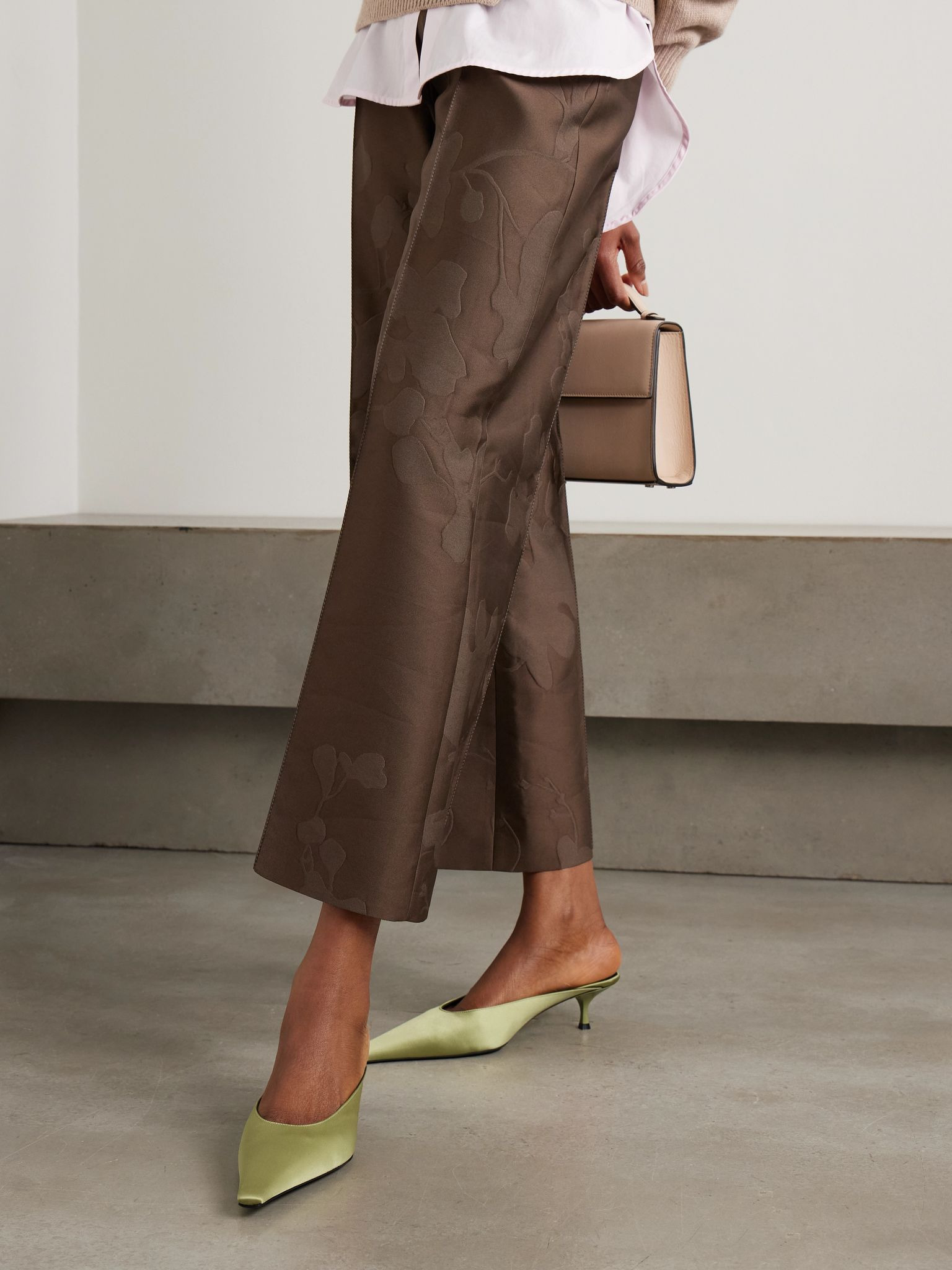 Sloan satin mules Light green - 2