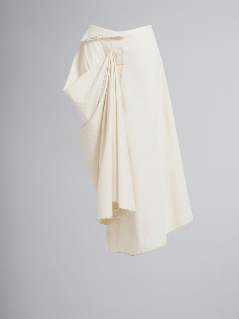 Marni LIGHT BEIGE ORGANIC TOILE SKIRT WITH JACKET LAPELS outlook
