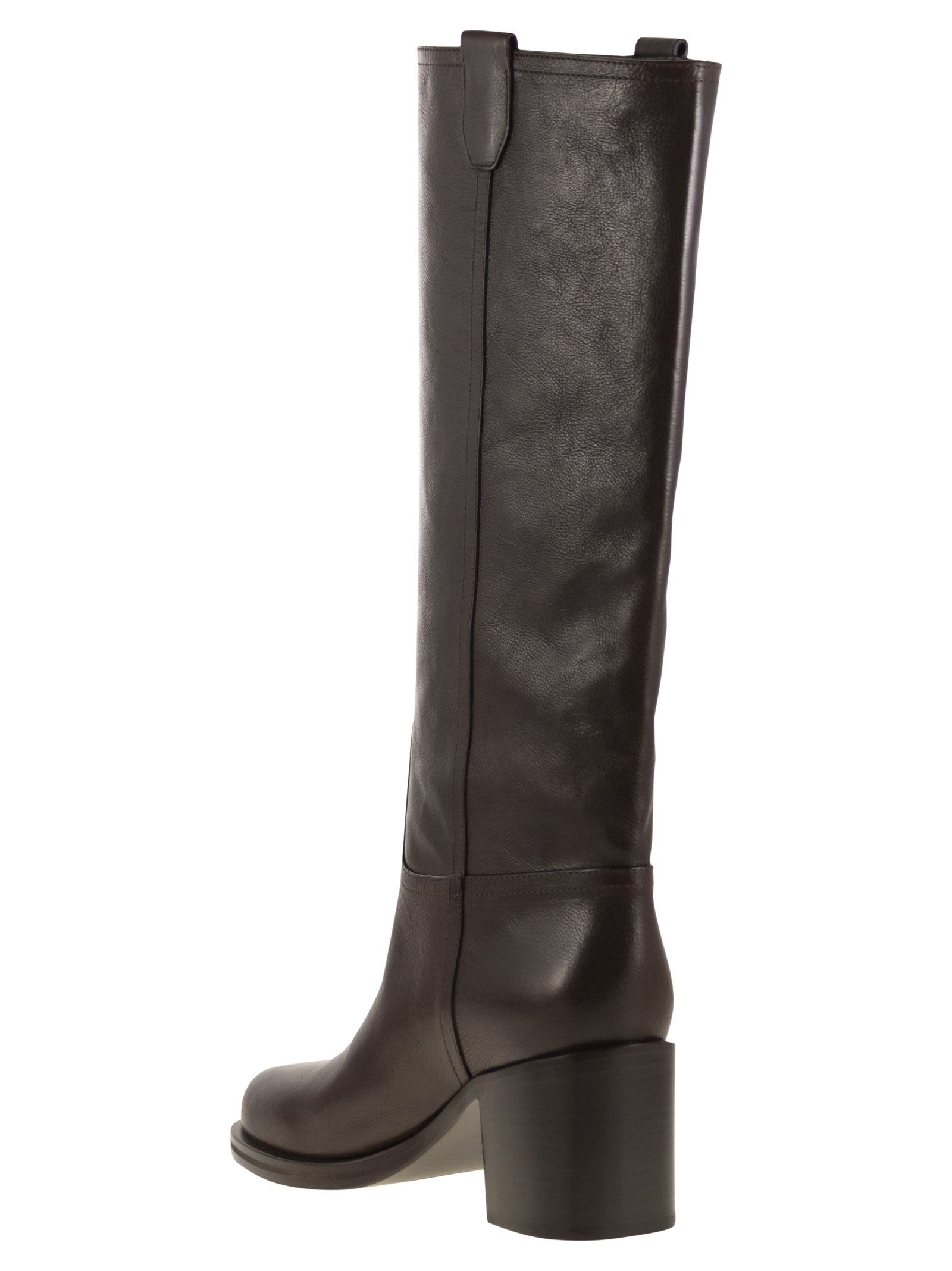 Brunello Cucinelli Women Classic Leather Boot With Precious - 3