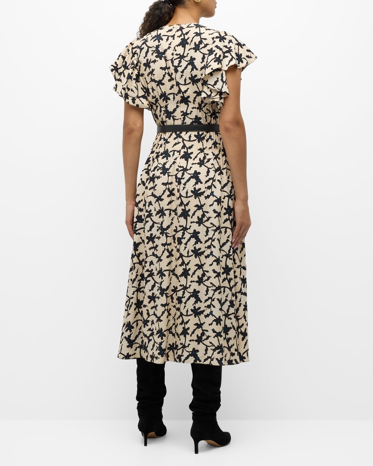 Anais Printed A-Line Midi Dress - 6