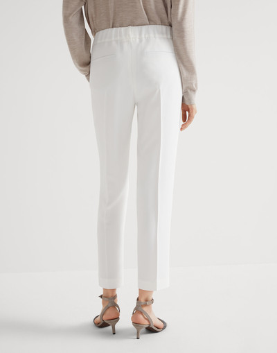 Brunello Cucinelli Silk and acetate crêpe cady tailored jogger trousers outlook