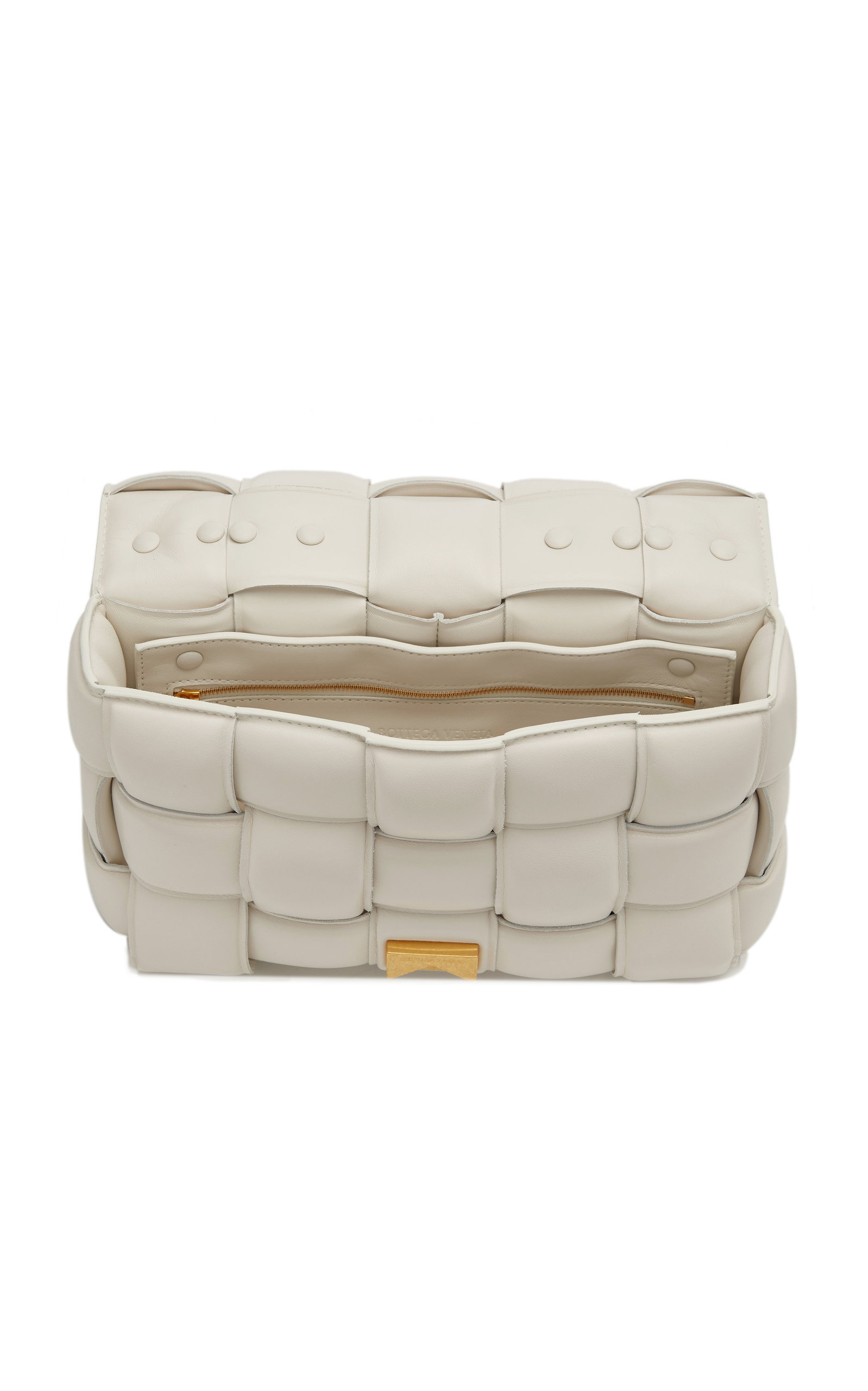 The Chain Padded Cassette Leather Bag white - 7