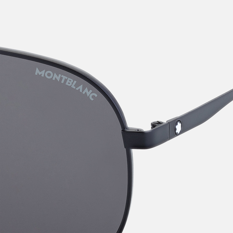 Montblanc Square Black Metal Frame Sunglasses outlook