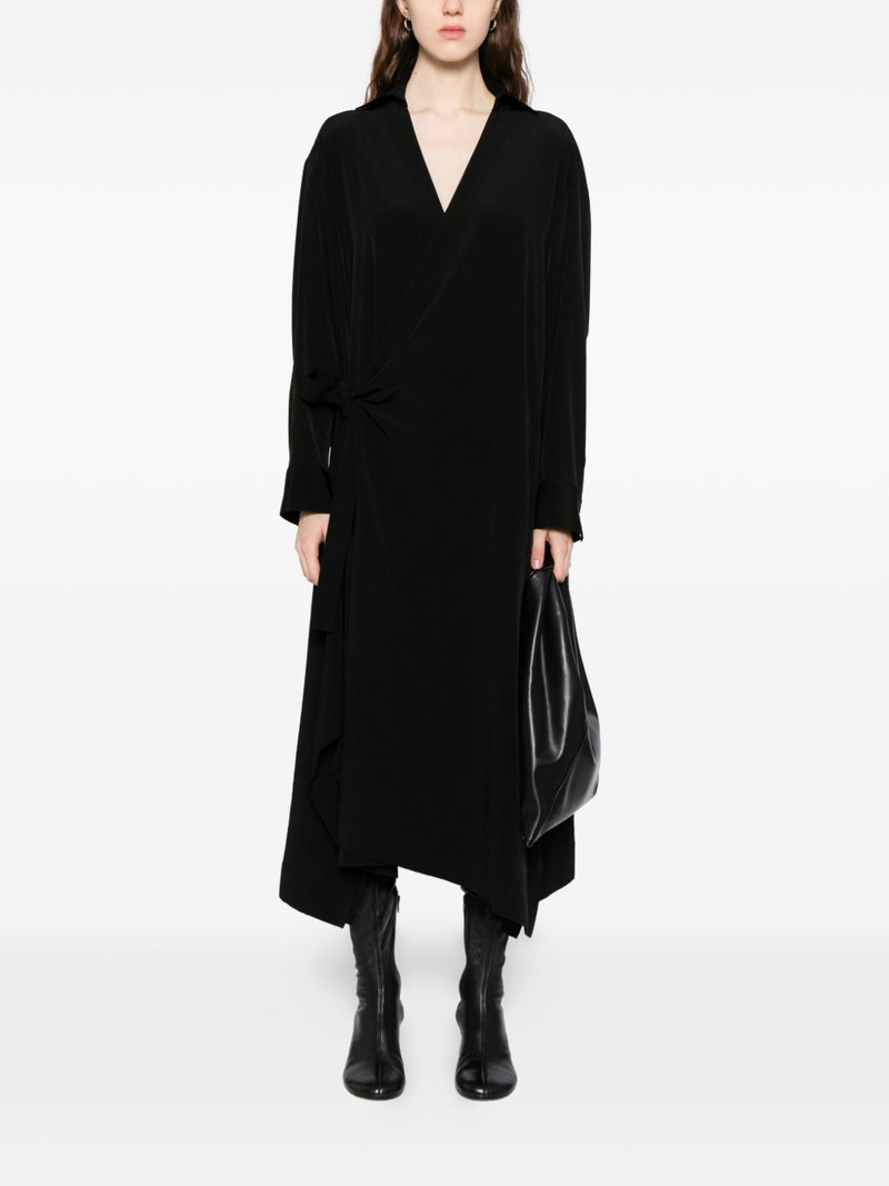 Yohji Yamamoto crepe de chine wrap dress outlook