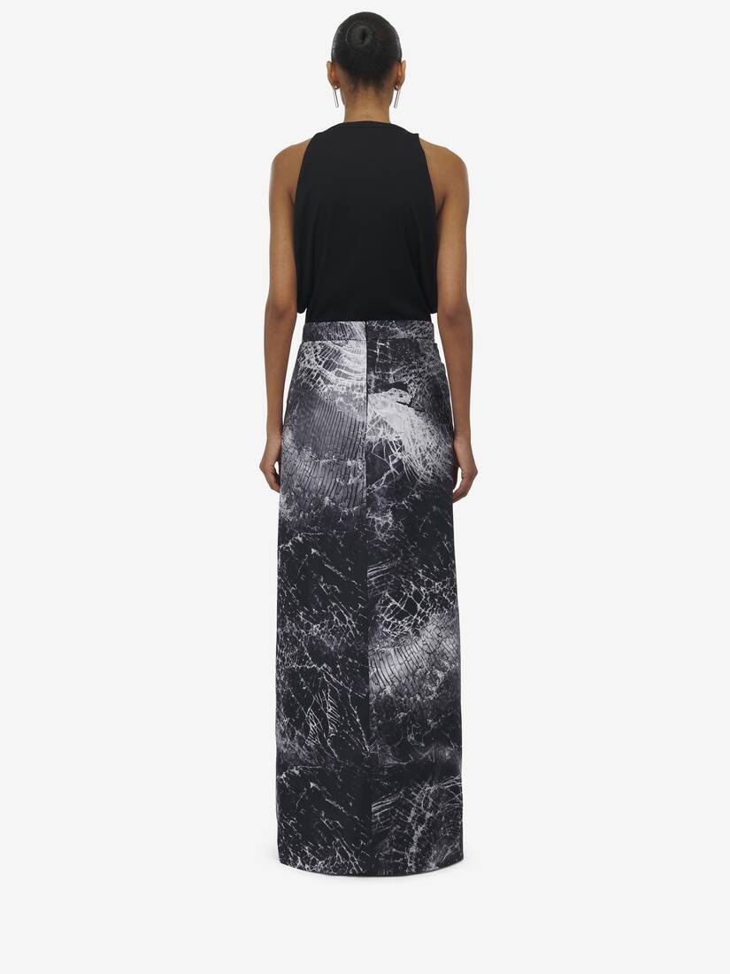 Smashed Screen Double Slit Skirt - 4