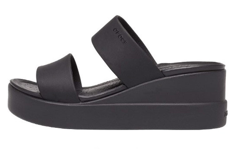 (WMNS) Crocs Brooklyn Lightweight Black Sandals 206219-060 - 2