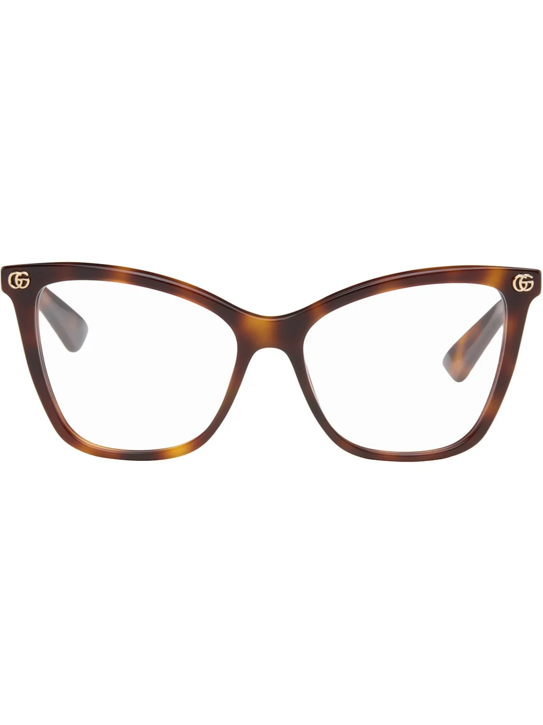 Brown Light Acetate GG Cat Eye Glasses - 1