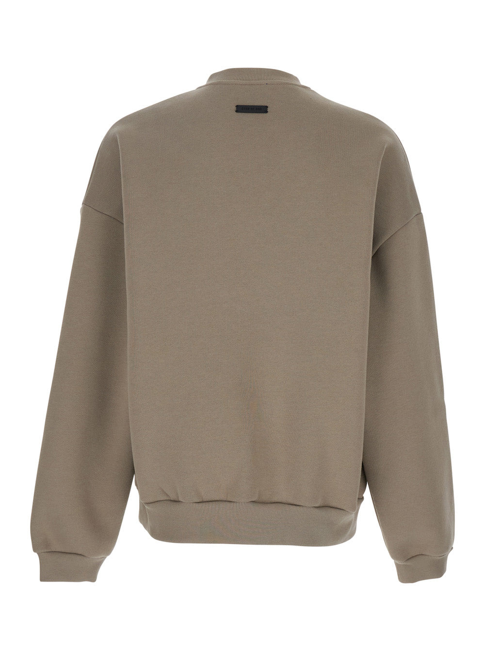 Fear Of God Men 'Eternal Beige Crewneck T-Shirt With Dropped Shoulders And Tonal Embroidery On The F - 2