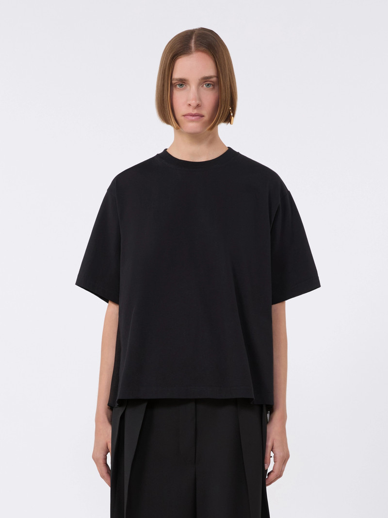 SPIGA Cotton T-shirt with pleated back - BLACK 3
