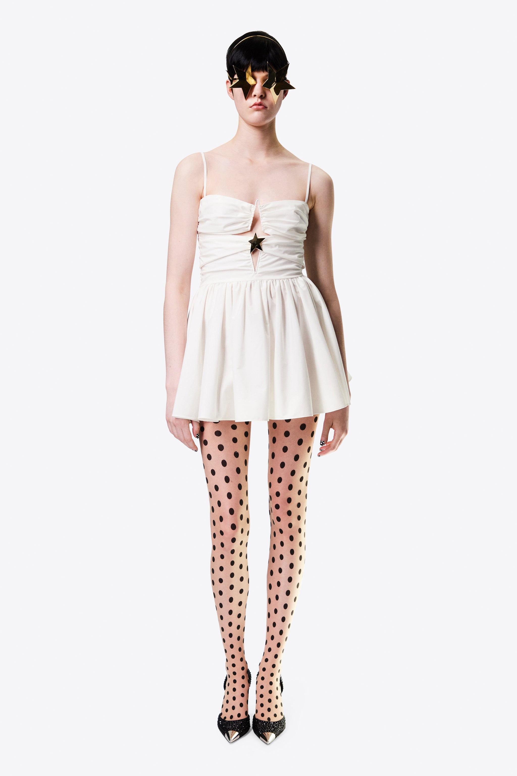 STAR CUTOUT POPLIN MINI DRESS - 3