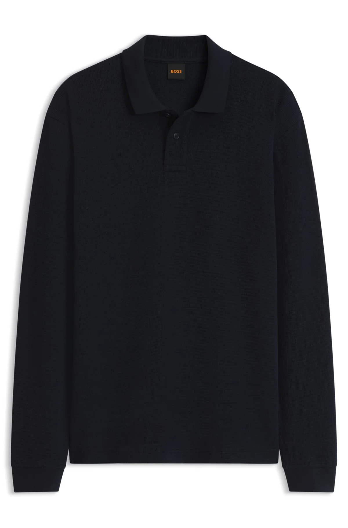COTTON-BLEND POLO SHIRT WITH WAFFLE-KNIT TEXTURE - 1