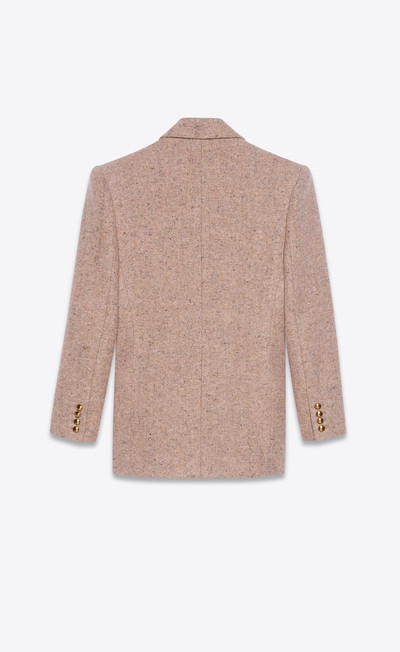 SAINT LAURENT double-breasted jacket in mélange wool tweed outlook