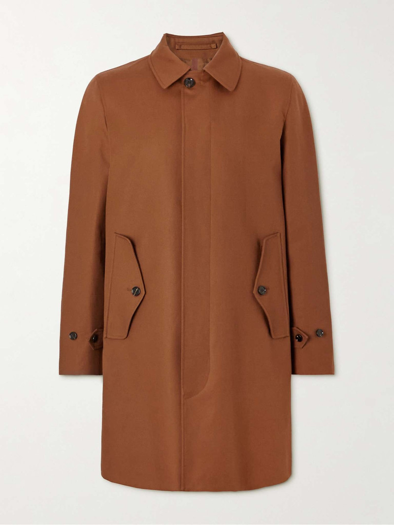 Clapham Logo-Embroidered Cotton-Gabardine Coat 1