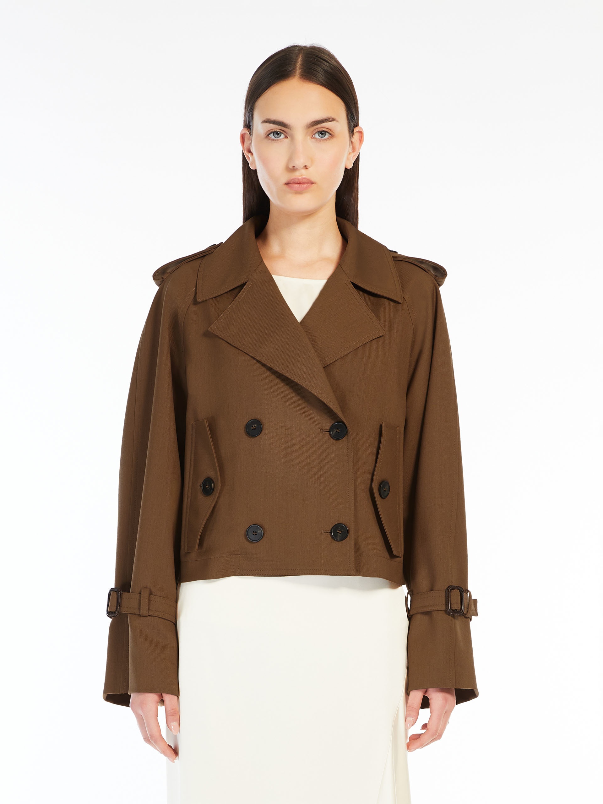 OPOSSUM Short water-repellent gabardine trench coat - 3