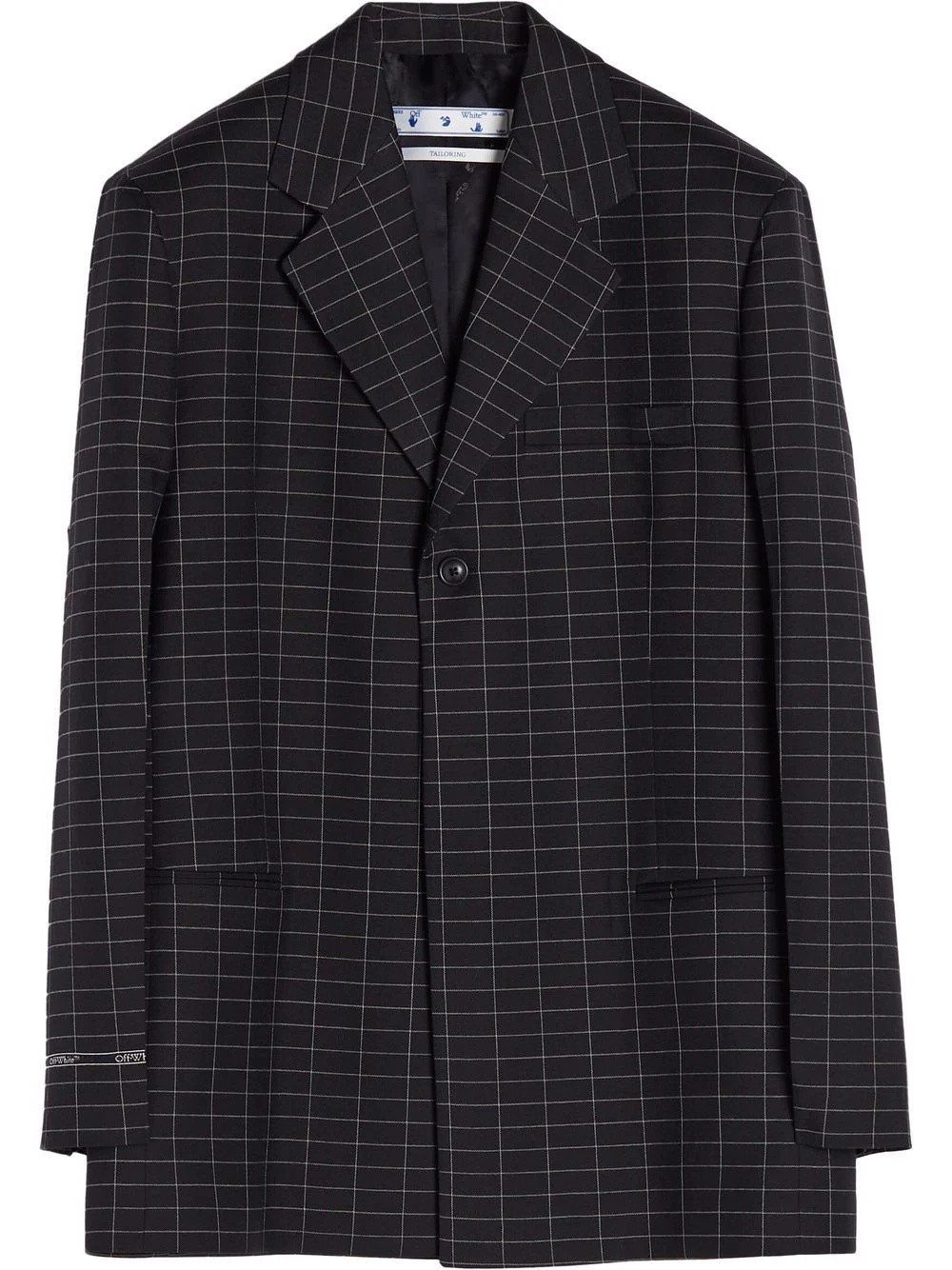 check-pattern single-breasted blazer - 1