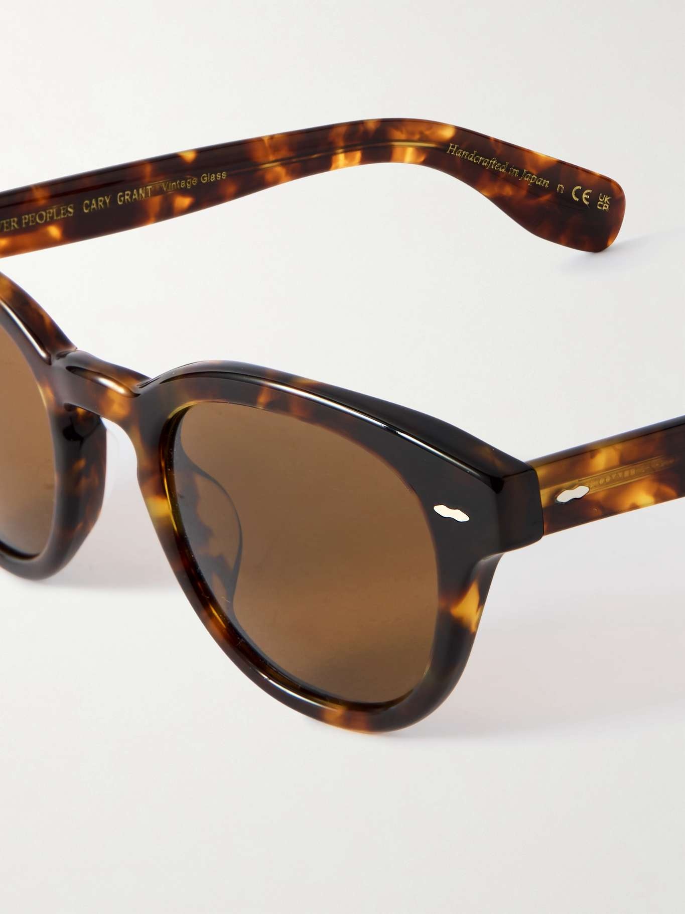 Cary Grant round-frame tortoiseshell acetate sunglasses Brown - 4