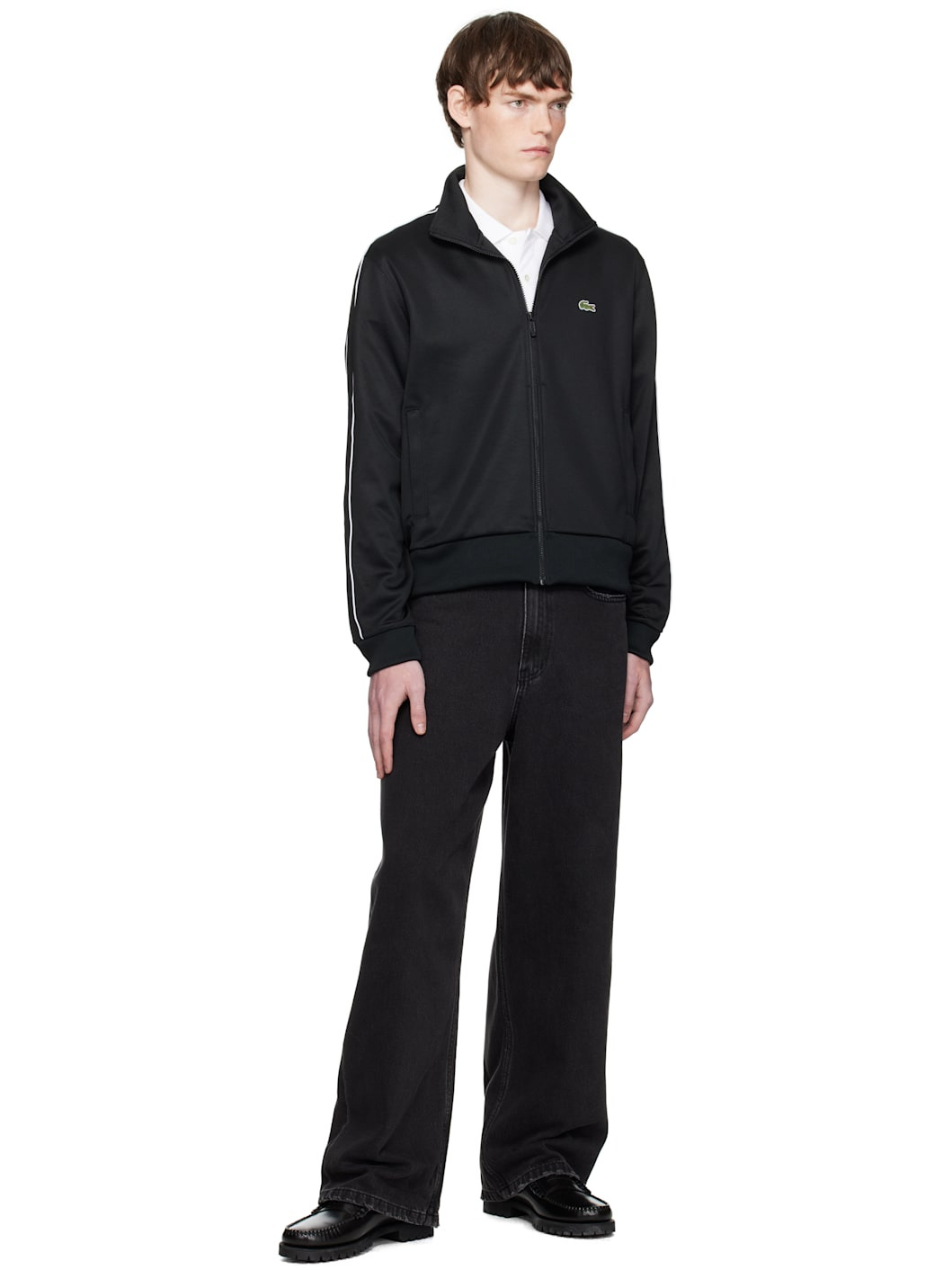 Black Paris Piqué Zip-Up Track Jacket - 4
