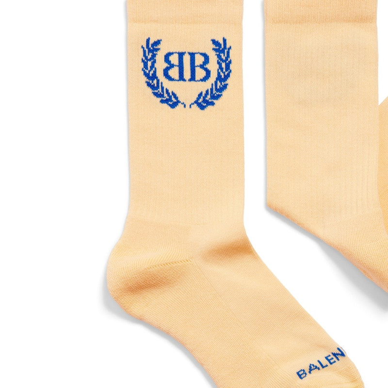 BALENCIAGA Women's Laurel Classic Socks in Yellow/blue outlook