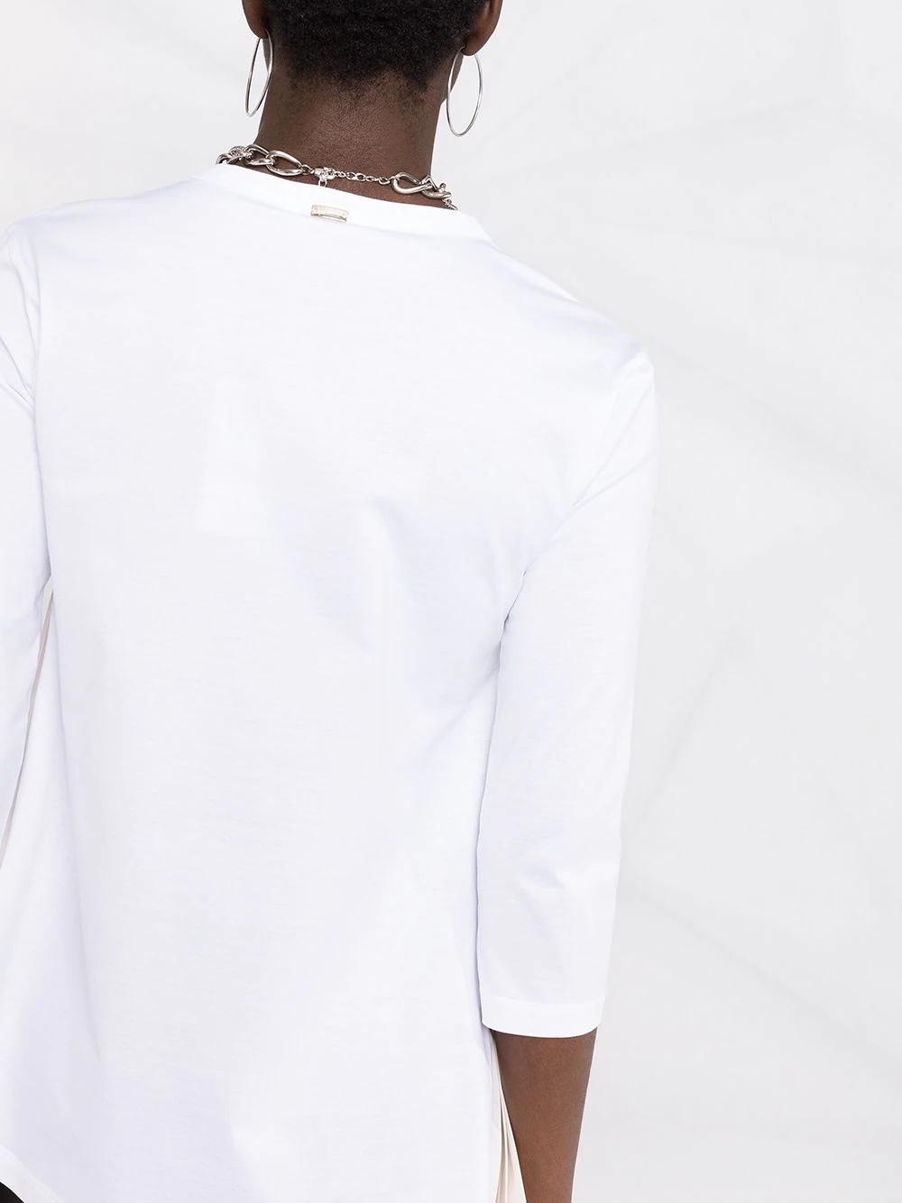 pleat-insert cotton top - 3