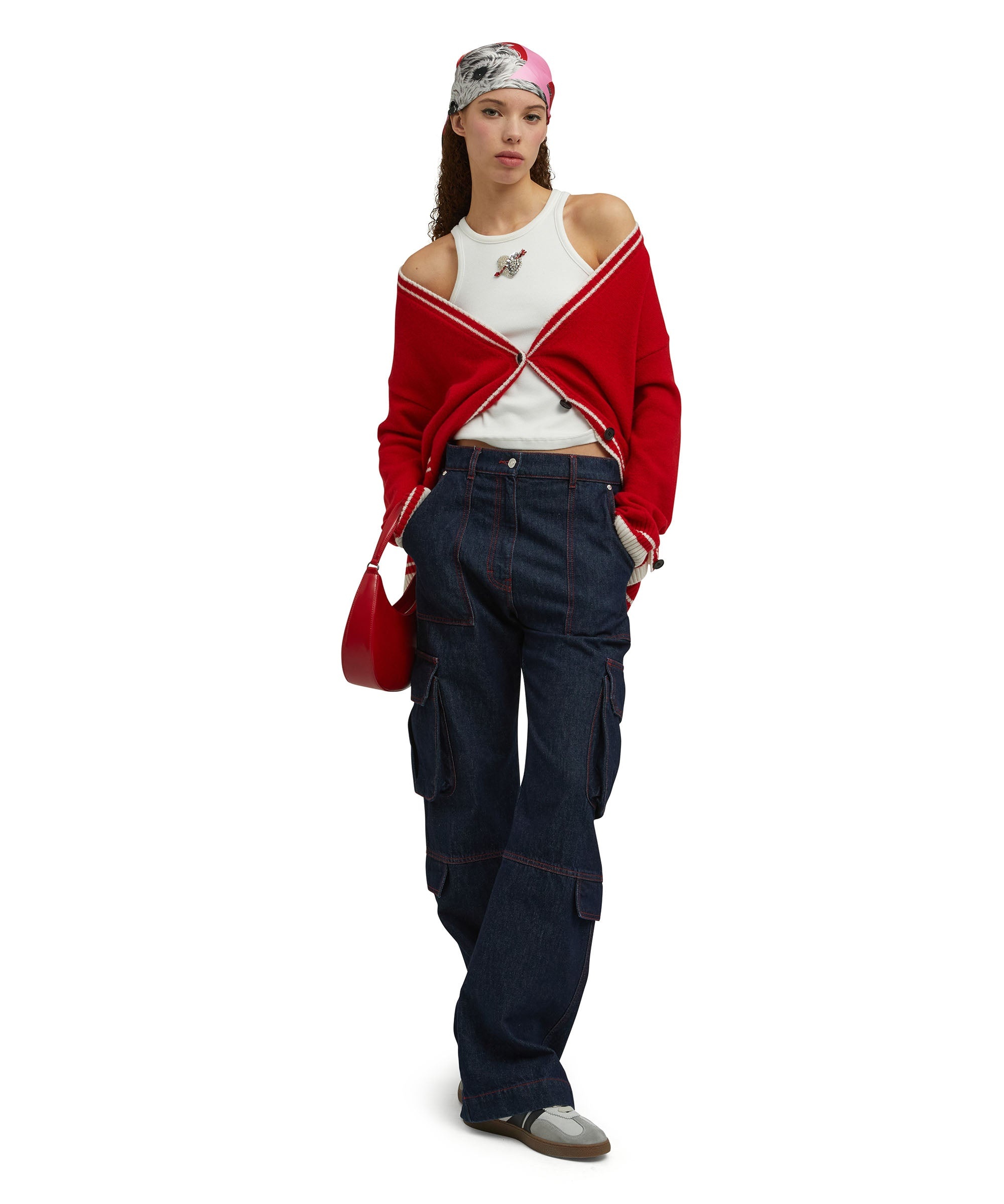"MSGM Signature Cashemre blend" V-neck cardigan - 5