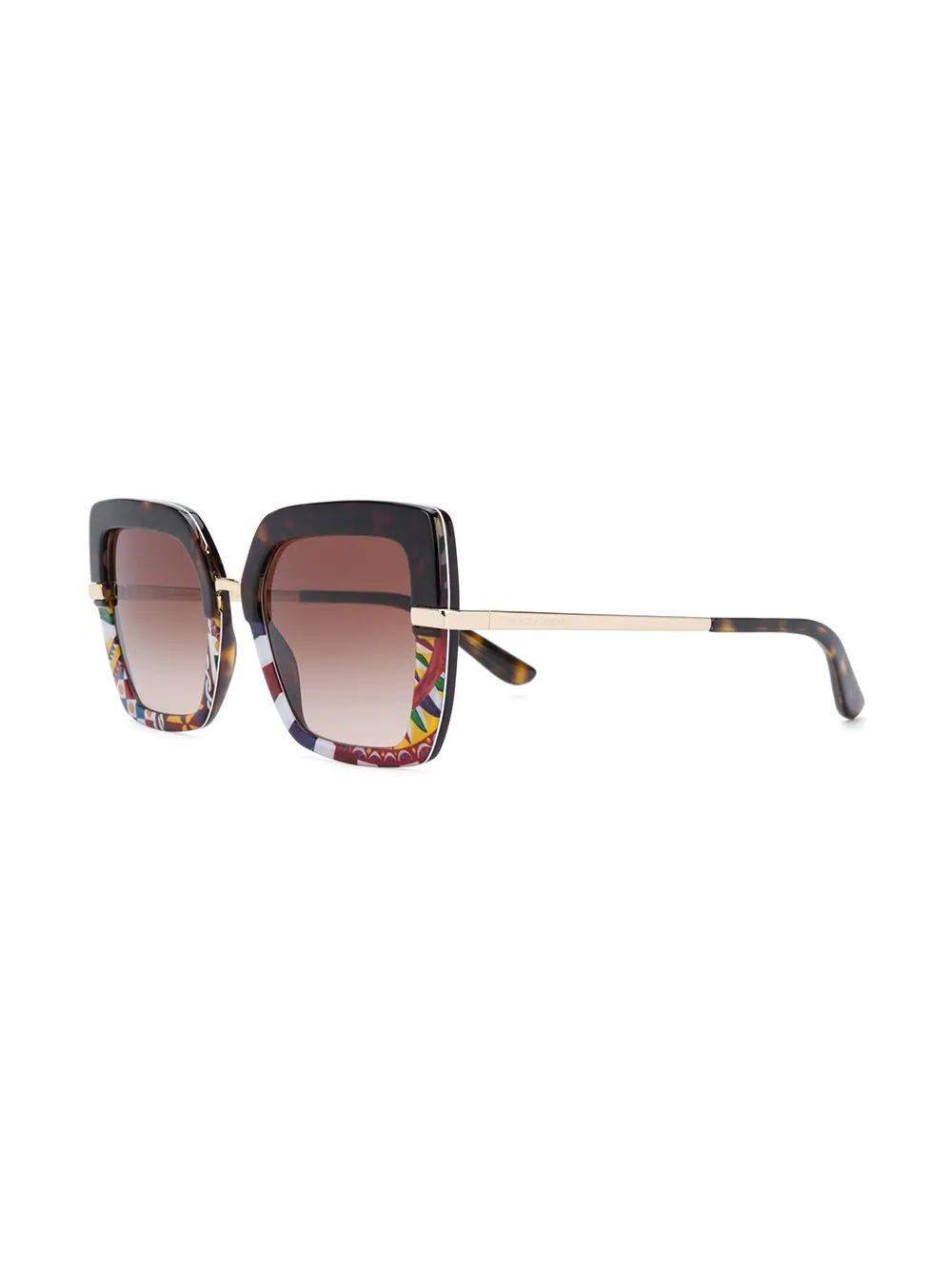 half rim mosaic oversized sunglasses - 2