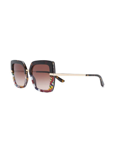 Dolce & Gabbana half rim mosaic oversized sunglasses outlook