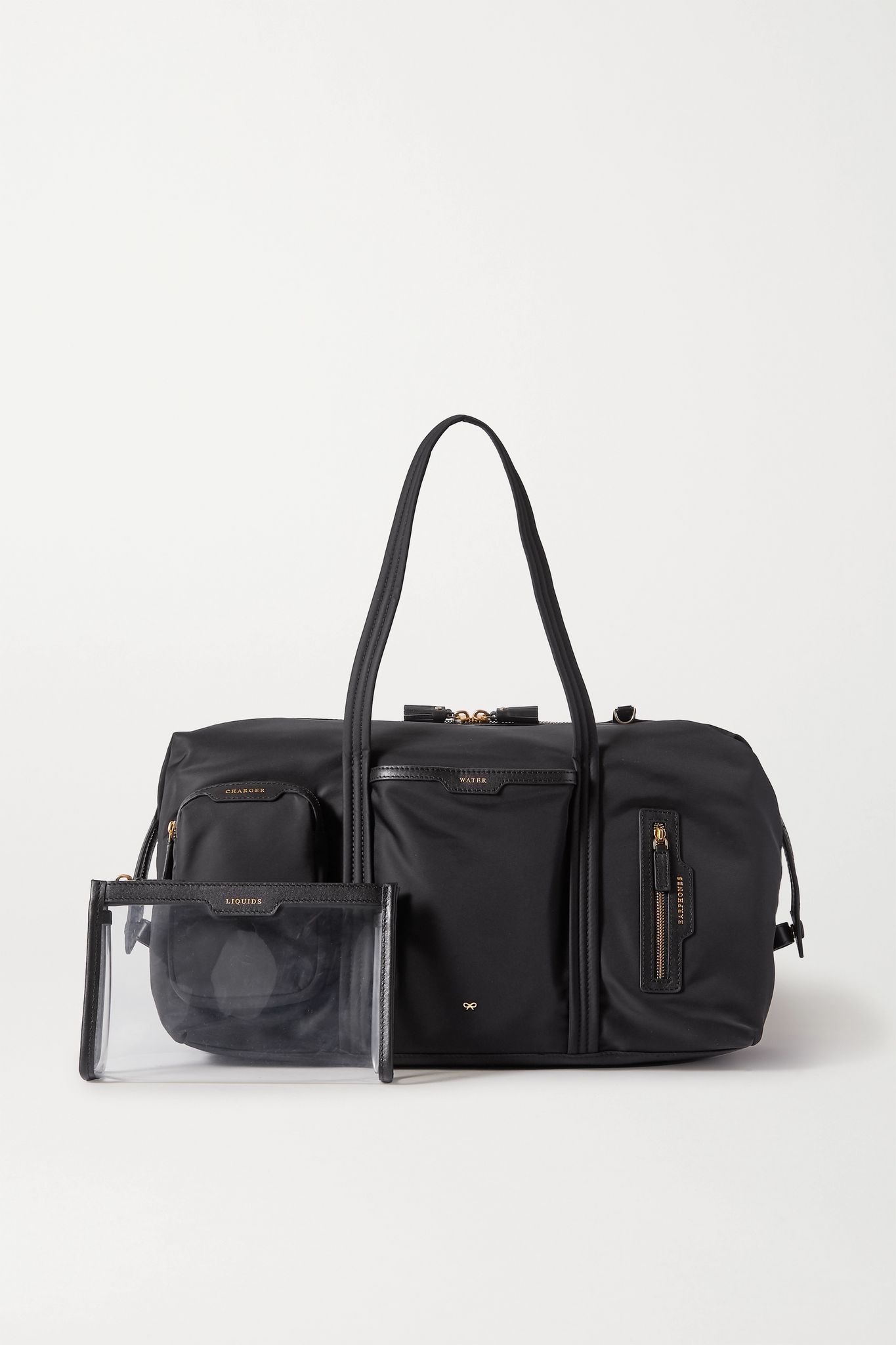 Inflight leather-trimmed shell weekend bag - 6