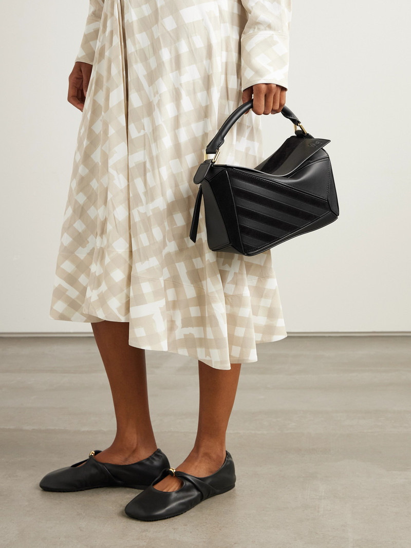 Loewe Puzzle Small Suede-trimmed Leather Shoulder Bag outlook