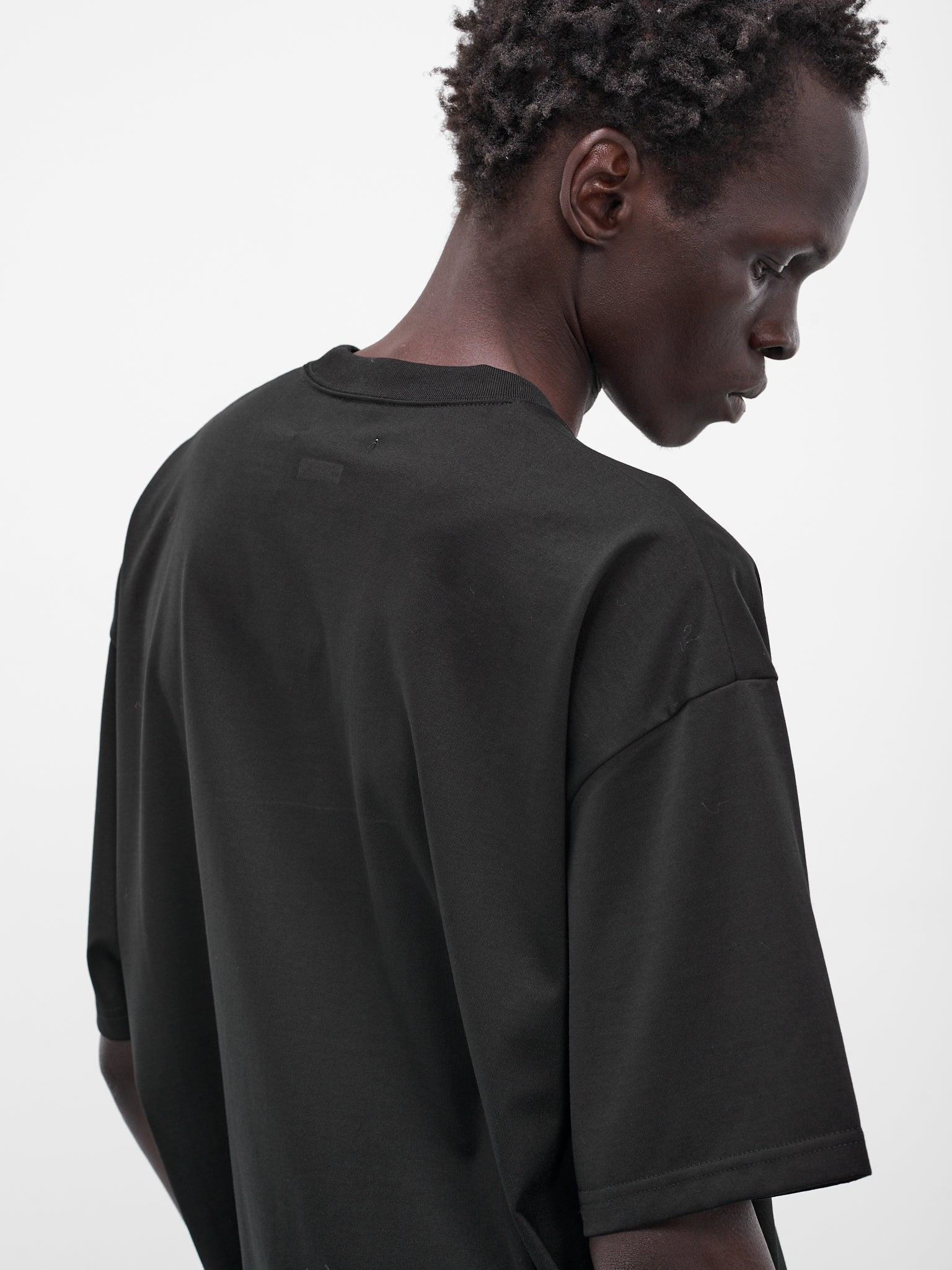 Black Oversized Cotton Pocket Tee - 5