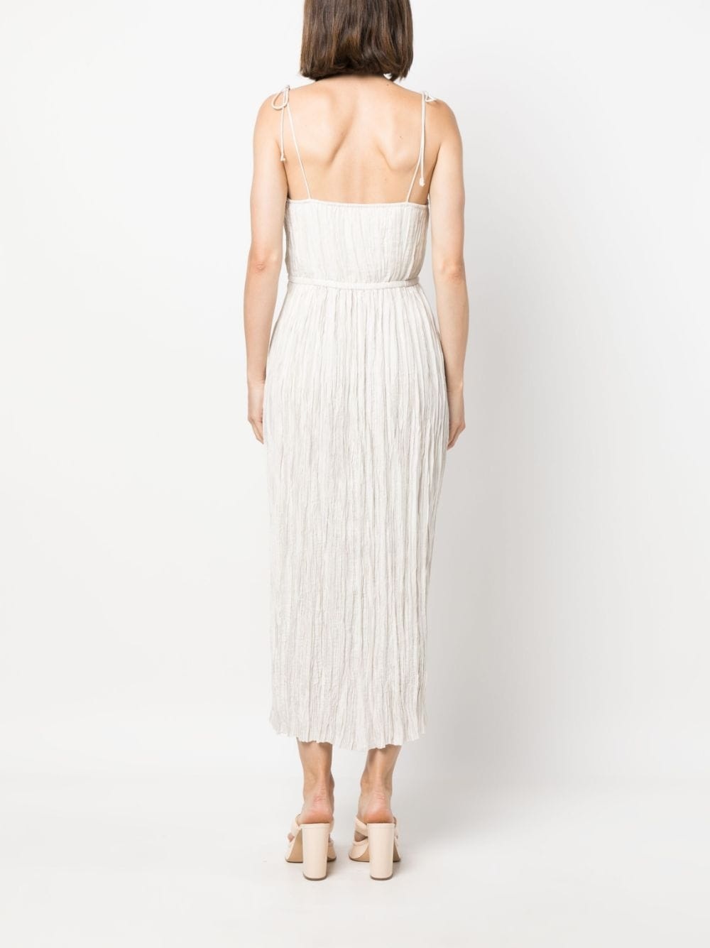 ruched tie-strap maxi dress - 4