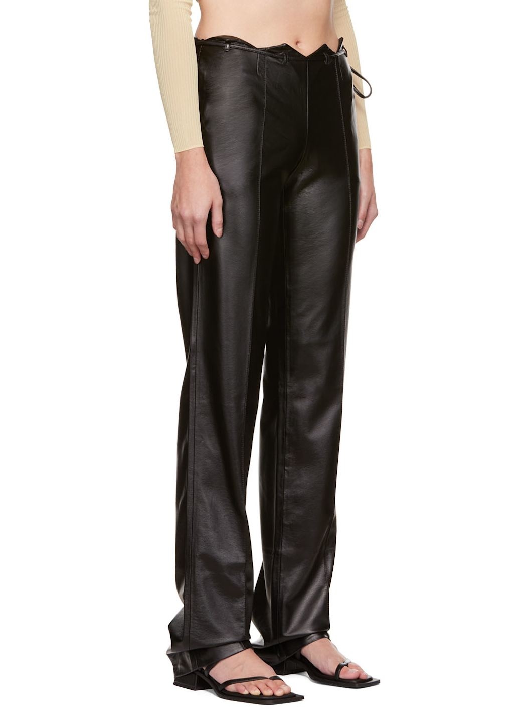 Black Lavalle Faux-Leather Pants - 2