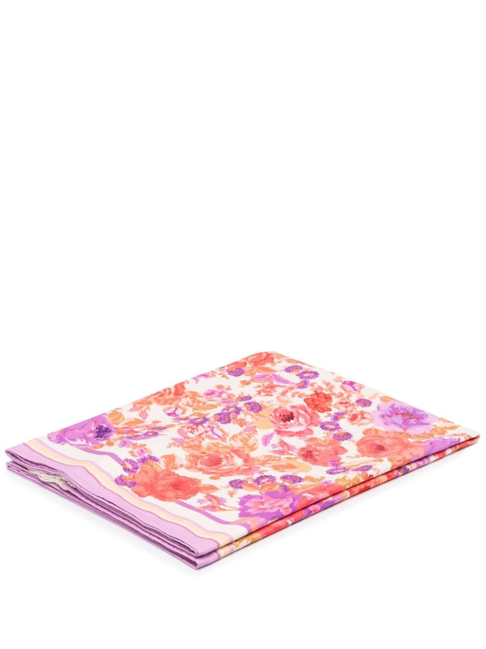 floral-print textured beach towel - 1