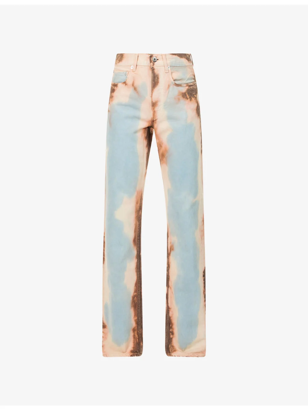 Straight-Leg Tie-Dye Denim Jeans - 1