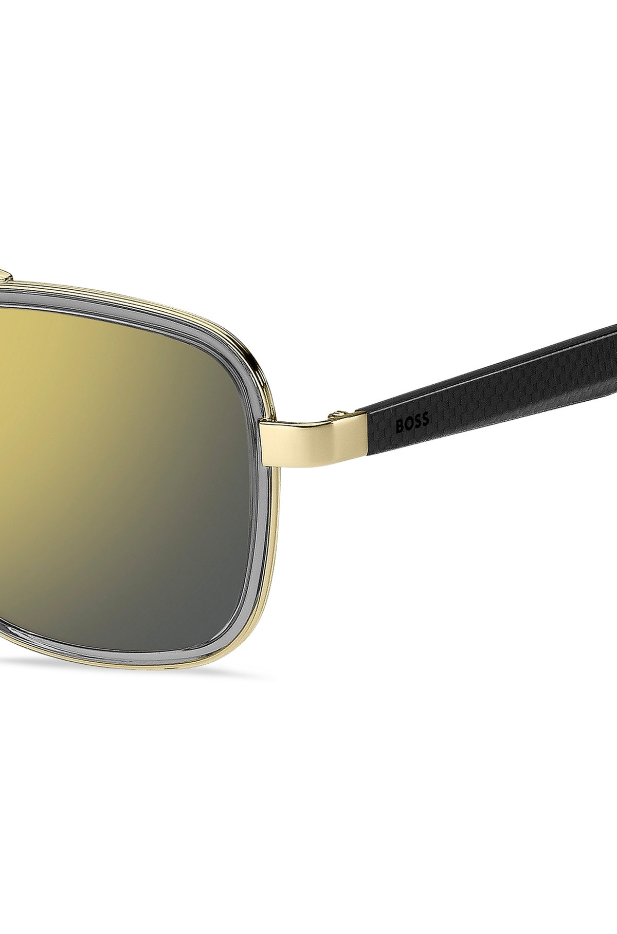 CARBON-FIBER SUNGLASSES WITH GOLD-TONE FRAMES - 2