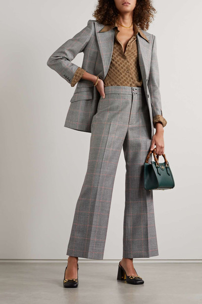 GUCCI Checked woven wide-leg pants outlook