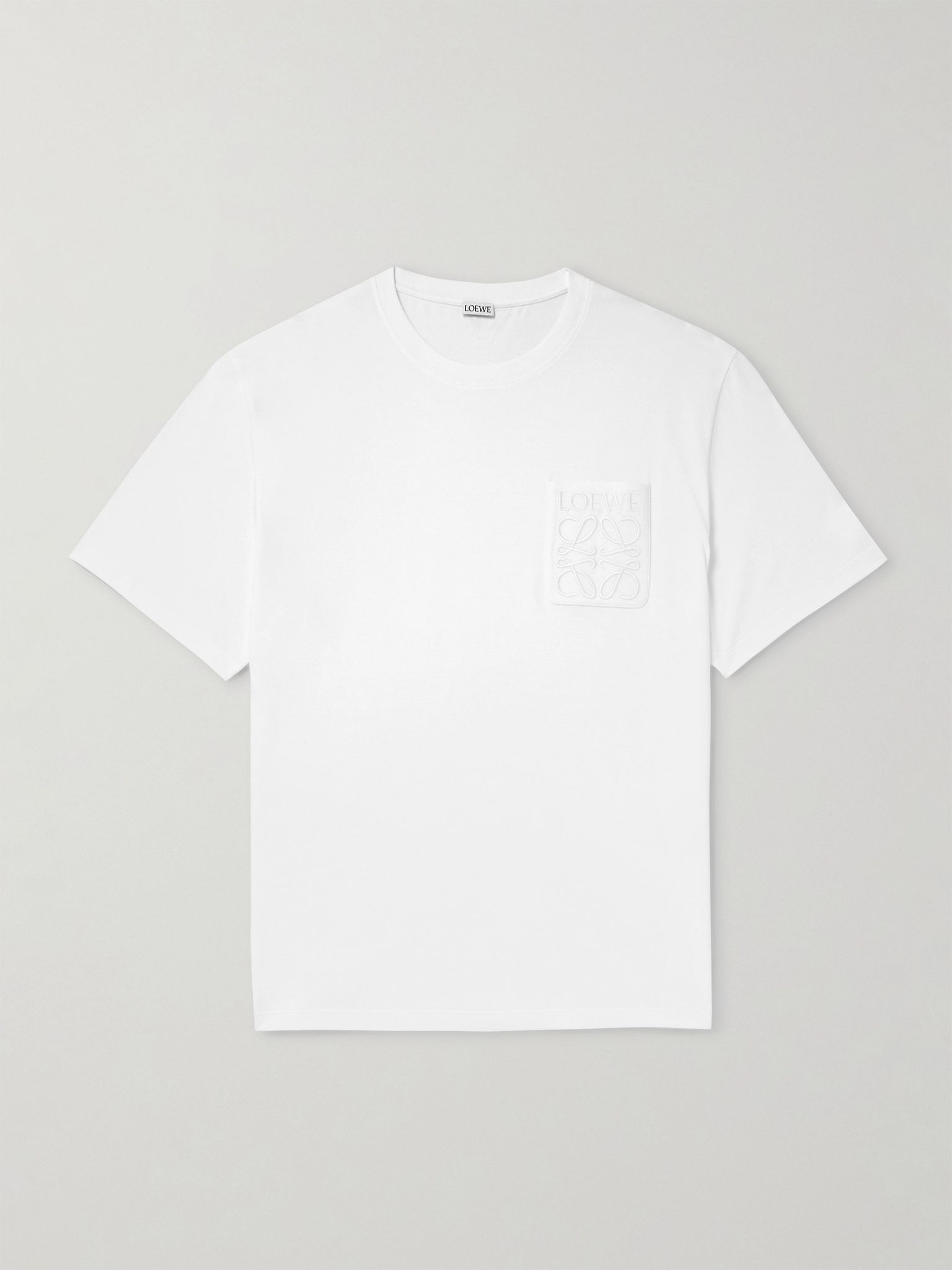 Logo-Embroidered Cotton-Jersey T-Shirt White - 1