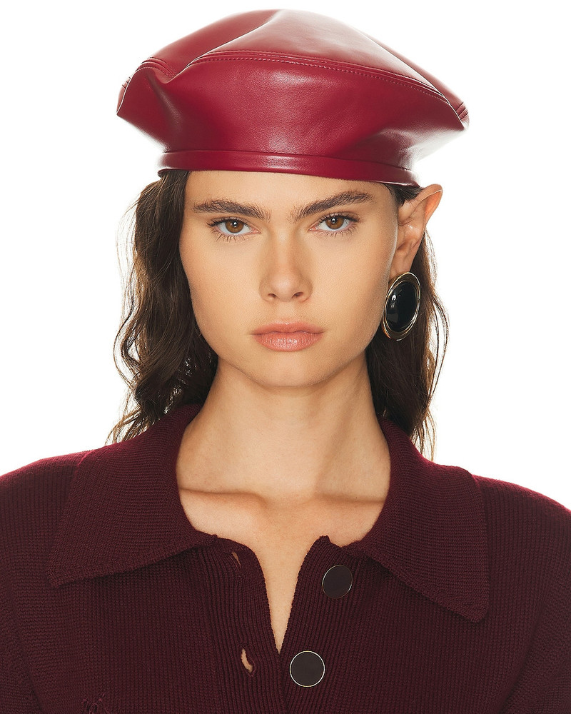 ROWEN ROSE Leather Beret outlook